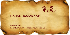 Haupt Radamesz névjegykártya